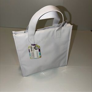Von Maur Insulated Lunch Tote White Glossy Thermal Bag New w/ Tags